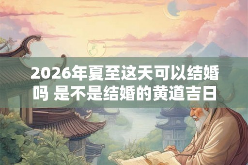 2026年夏至这天可以结婚吗 是不是结婚的黄道吉日