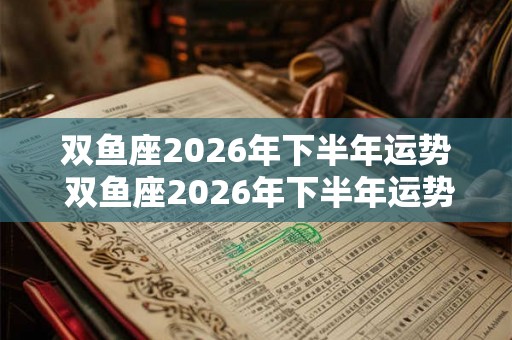 双鱼座2026年下半年运势 双鱼座2026年下半年运势如何 双鱼座2026年下半年运势 双鱼座2026年下半年运势如何