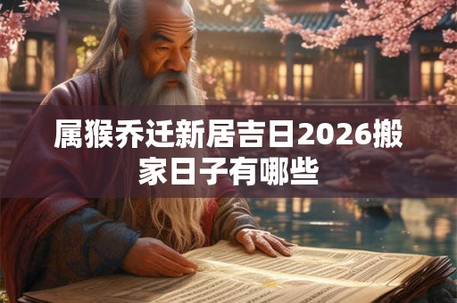 属猴乔迁新居吉日2026搬家日子有哪些 属猴乔迁新居吉日2026搬家日子有哪些