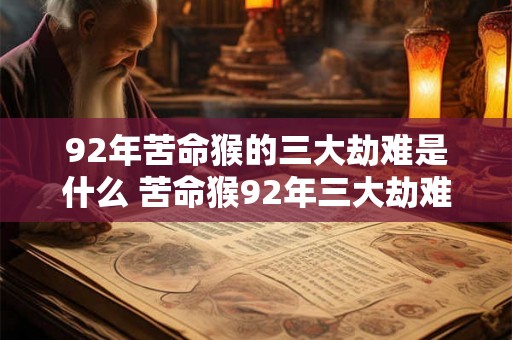 92年苦命猴的三大劫难是什么 苦命猴92年三大劫难