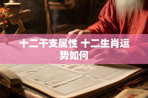 十二干支属性 十二生肖运势如何