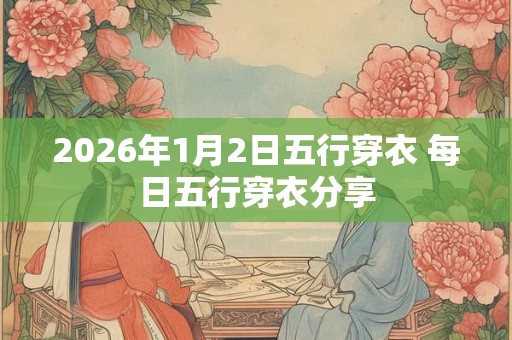2026年1月2日五行穿衣 每日五行穿衣分享