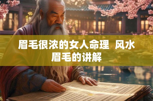 眉毛很浓的女人命理 风水眉毛的讲解 眉毛很浓的女人命理 风水眉毛的讲解