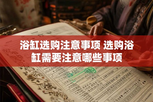 浴缸选购注意事项 选购浴缸需要注意哪些事项 浴缸选购注意事项 选购浴缸需要注意哪些事项