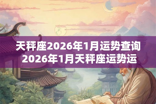 天秤座2026年1月运势查询 2026年1月天秤座运势运程分析