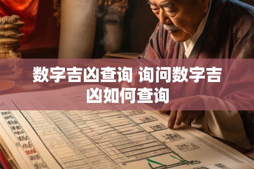 数字吉凶查询 询问数字吉凶如何查询