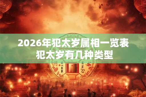 2026年犯太岁属相一览表 犯太岁有几种类型