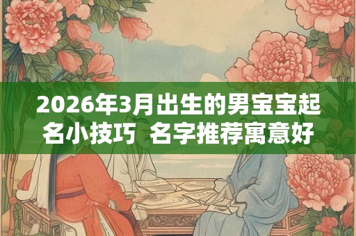 2026年3月出生的男宝宝起名小技巧  名字推荐寓意好