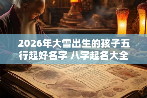 2026年大雪出生的孩子五行起好名字 八字起名大全