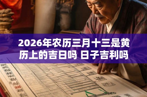 2026年农历三月十三是黄历上的吉日吗 日子吉利吗