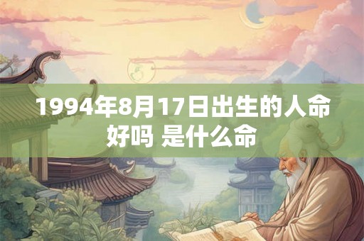 1994年8月17日出生的人命好吗 是什么命