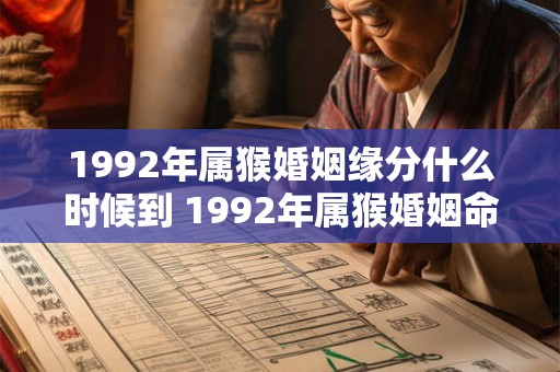 1992年属猴婚姻缘分什么时候到 1992年属猴婚姻命运