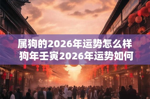 属狗的2026年运势怎么样 狗年壬寅2026年运势如何