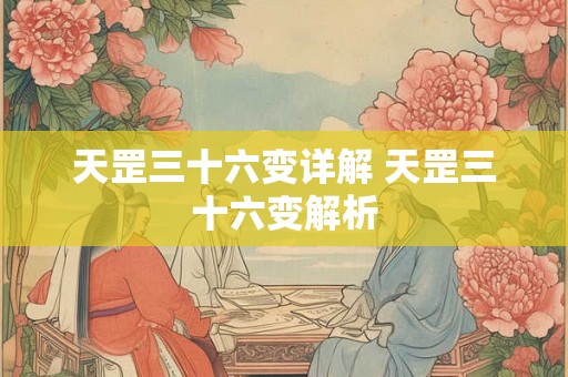 天罡三十六变详解 天罡三十六变解析