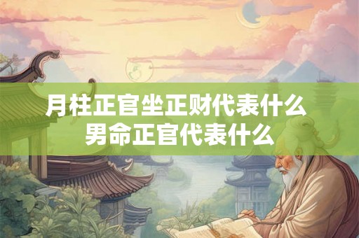 月柱正官坐正财代表什么 男命正官代表什么