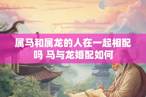 属马和属龙的人在一起相配吗 马与龙婚配如何