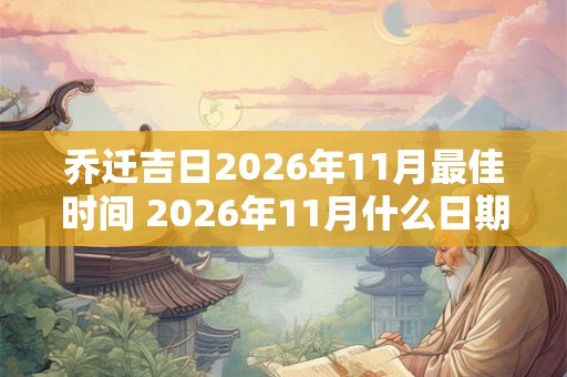 乔迁吉日2026年11月最佳时间 2026年11月什么日期是乔迁吉日最佳时间