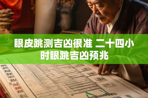 眼皮跳测吉凶很准 二十四小时眼跳吉凶预兆