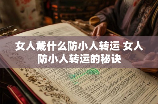 女人戴什么防小人转运 女人防小人转运的秘诀