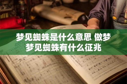 梦见蜘蛛是什么意思 做梦梦见蜘蛛有什么征兆