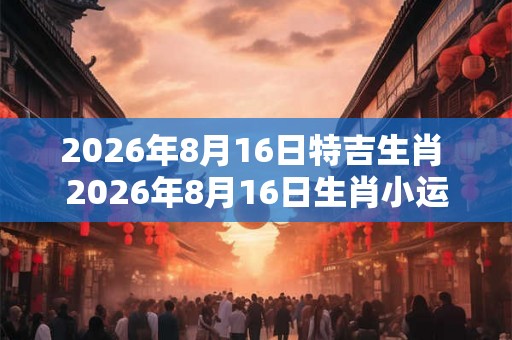 2026年8月16日特吉生肖 2026年8月16日生肖小运播报