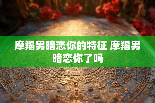 摩羯男暗恋你的特征 摩羯男暗恋你了吗 摩羯男暗恋你的特征 摩羯男暗恋你了吗