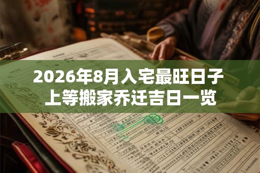2026年8月入宅最旺日子 上等搬家乔迁吉日一览 2026年8月入宅最旺日子 上等搬家乔迁吉日一览