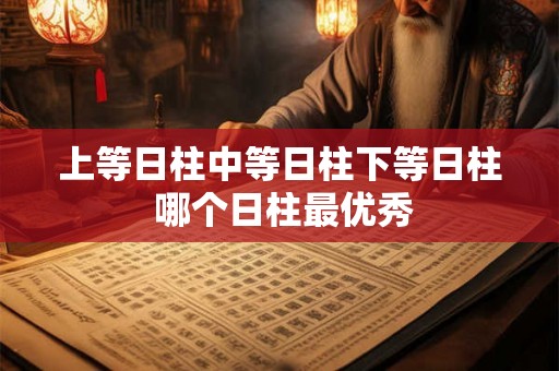 上等日柱中等日柱下等日柱 哪个日柱最优秀