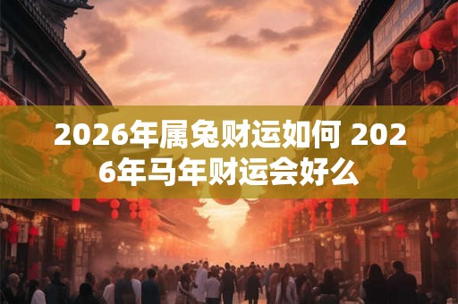 2026年属兔财运如何 2026年马年财运会好么