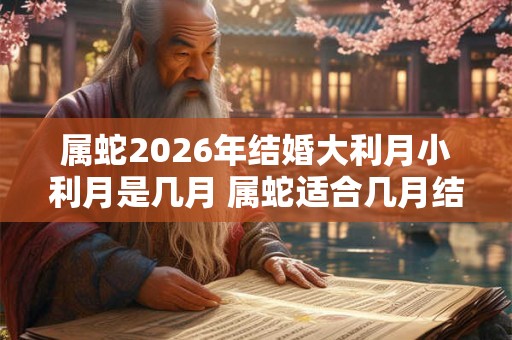 属蛇2026年结婚大利月小利月是几月 属蛇适合几月结婚 属蛇2026年结婚大利月小利月是几月 属蛇适合几月结婚