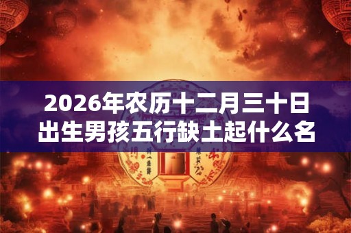 2026年农历十二月三十日出生男孩五行缺土起什么名字