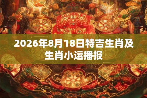 2026年8月18日特吉生肖及生肖小运播报 2026年8月18日特吉生肖及生肖小运播报