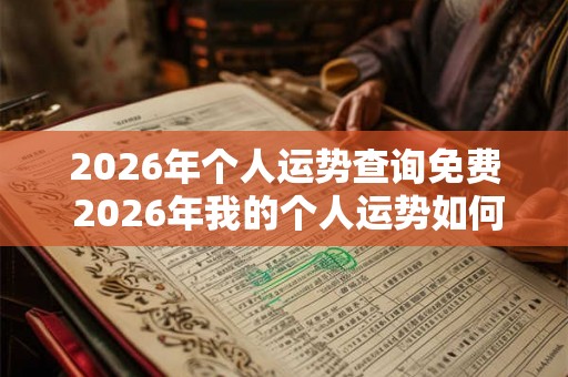 2026年个人运势查询免费 2026年我的个人运势如何免费查询