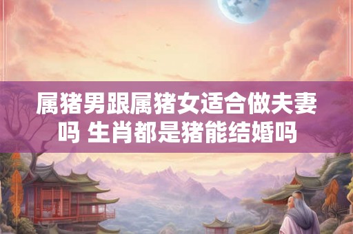 属猪男跟属猪女适合做夫妻吗 生肖都是猪能结婚吗