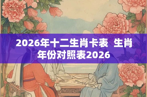 2026年十二生肖卡表  生肖年份对照表2026
