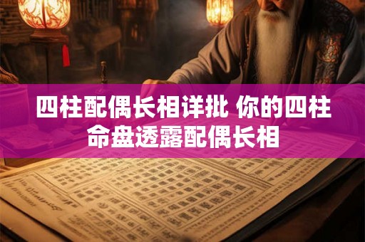 四柱配偶长相详批 你的四柱命盘透露配偶长相