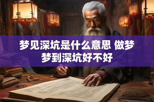 梦见深坑是什么意思 做梦梦到深坑好不好