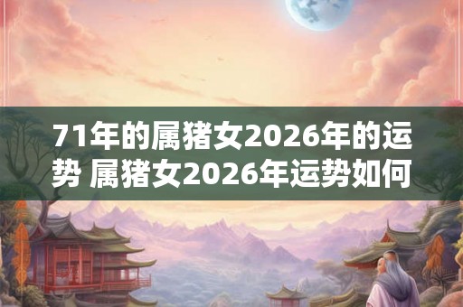 71年的属猪女2026年的运势 属猪女2026年运势如何