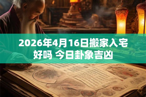 2026年4月16日搬家入宅好吗 今日卦象吉凶 2026年4月16日搬家入宅好吗 今日卦象吉凶