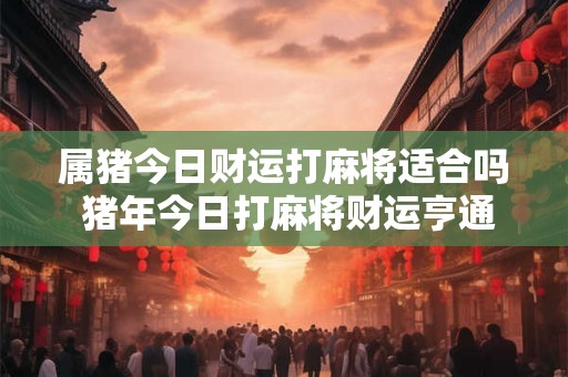 属猪今日财运打麻将适合吗 猪年今日打麻将财运亨通吗