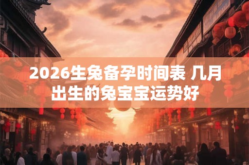 2026生兔备孕时间表 几月出生的兔宝宝运势好 2026生兔备孕时间表 几月出生的兔宝宝运势好