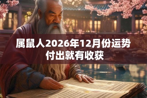 属鼠人2026年12月份运势 付出就有收获 属鼠人2026年12月份运势 付出就有收获