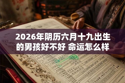 2026年阴历六月十九出生的男孩好不好 命运怎么样