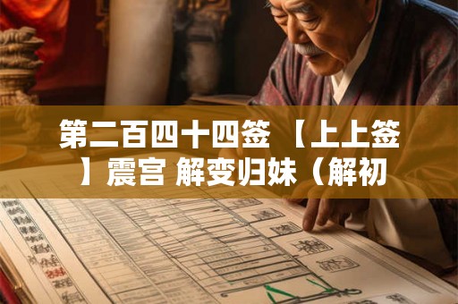 第二百四十四签 【上上签】震宫 解变归妹（解初
