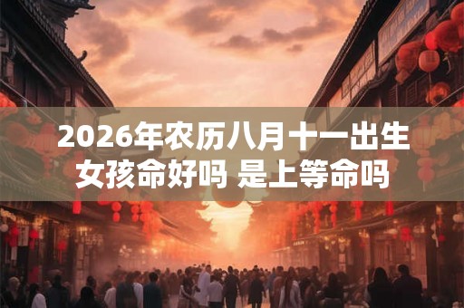 2026年农历八月十一出生女孩命好吗 是上等命吗