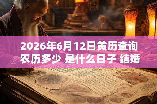 2026年6月12日黄历查询 农历多少 是什么日子 结婚吉时