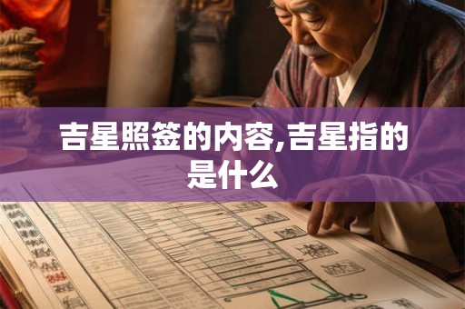 吉星照签的内容,吉星指的是什么