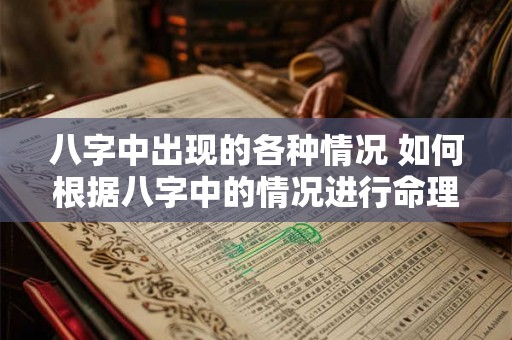 八字中出现的各种情况 如何根据八字中的情况进行命理分析