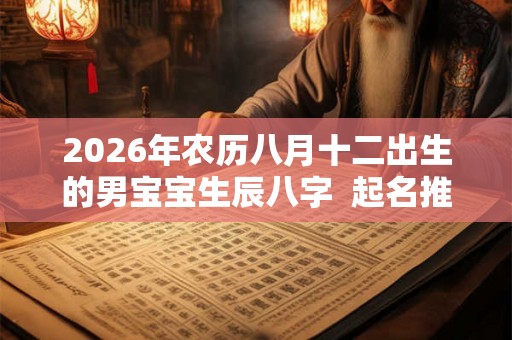 2026年农历八月十二出生的男宝宝生辰八字 起名推荐 2026年农历八月十二出生的男宝宝生辰八字 起名推荐