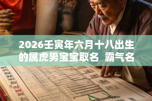 2026壬寅年六月十八出生的属虎男宝宝取名  霸气名字